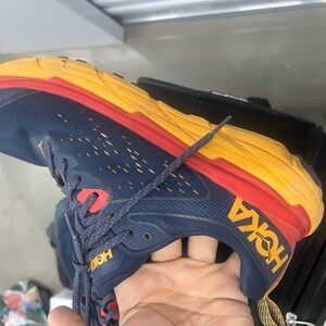 Hoka Challenger 6  Navy and Yellow Running Shoes